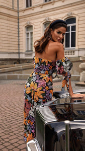 Multi Floral Sequin Midi Dress - Rental 