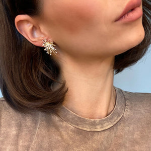 Claudia CZ Gold Plated Earrings - Rental