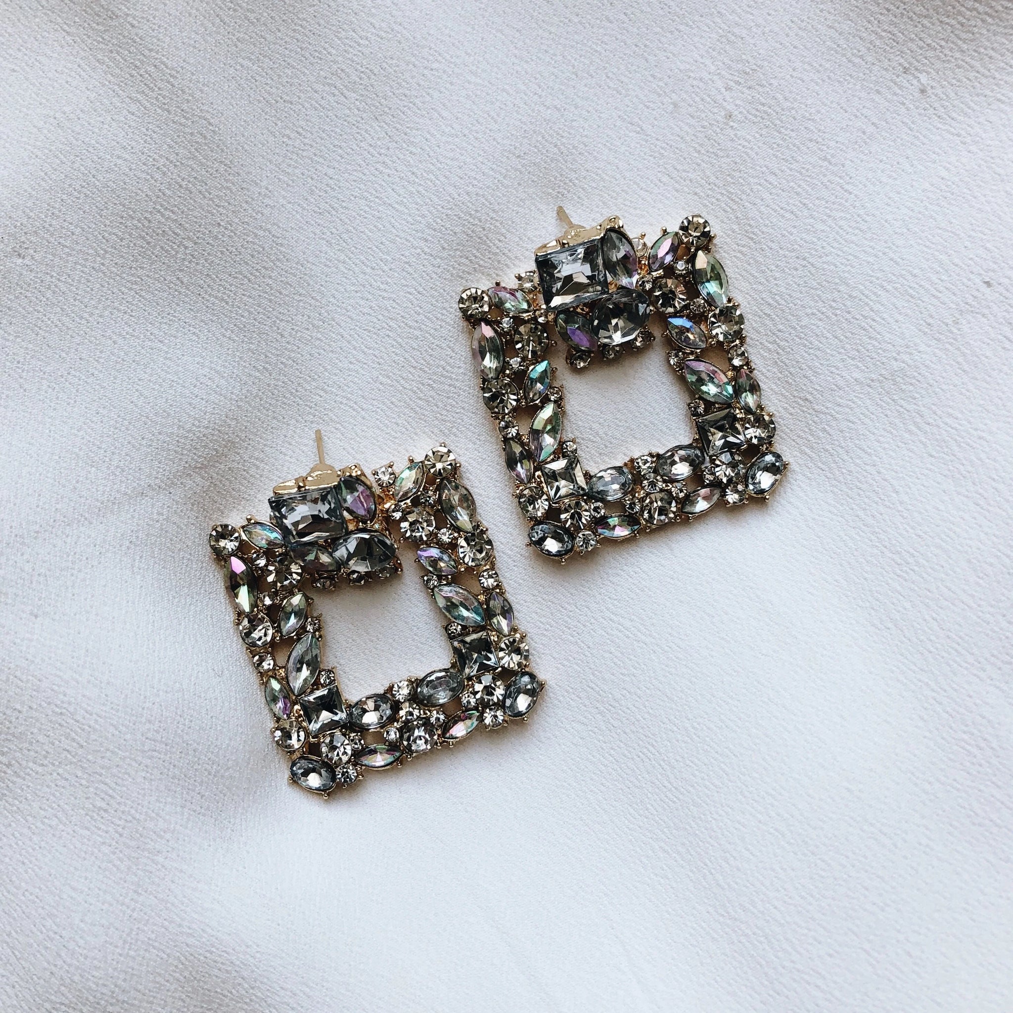 FF Justine Square Sparkle Earrings - Rental
