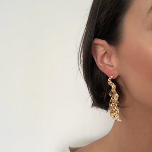 Ella Gold Textured Earrings - Rental