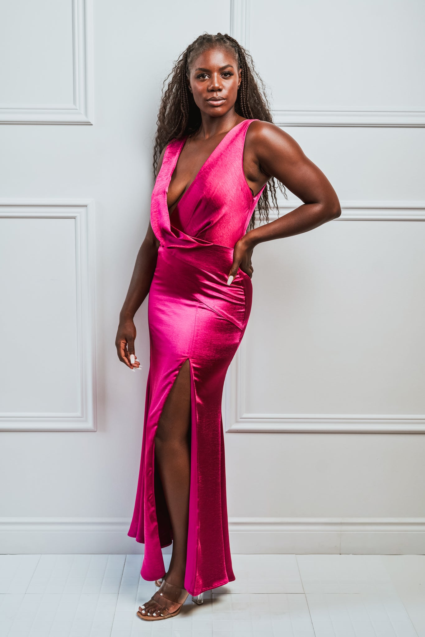 Fuchsia Long Dress - Rental 