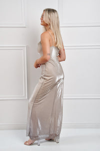 Grey/Silver Maxi Dress - Rental 