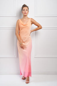Long Orange And Pink Dress - Rental 