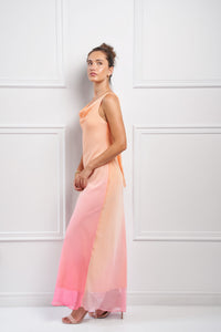 Long Orange And Pink Dress - Rental 
