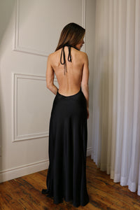 Long Black High-Cut Dress - Rental