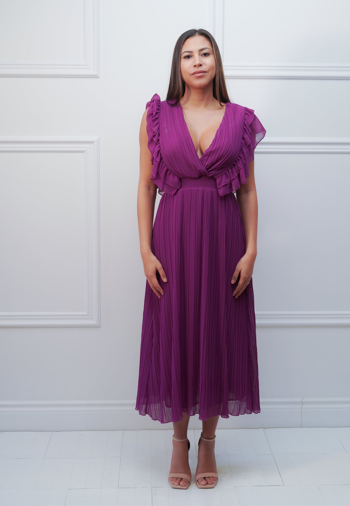 Purple Midi Dress - Rental 
