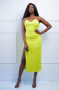 Long Green/Yellow Dress - Rental