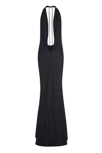 Long Black High-Cut Dress - Rental